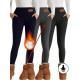 Womens High Waist Warm Fleece Lined Leggings