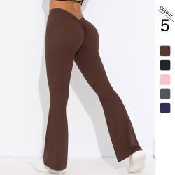 Solid Color Sanding V Waist High Waist Hip Lift Loose Casual Wide-leg Pants