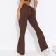 Solid Color Sanding V Waist High Waist Hip Lift Loose Casual Wide-leg Pants