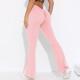 Solid Color Sanding V Waist High Waist Hip Lift Loose Casual Wide-leg Pants
