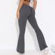 Solid Color Sanding V Waist High Waist Hip Lift Loose Casual Wide-leg Pants