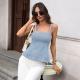 European And American Style Fashionable Simple Strap Denim Vest Top