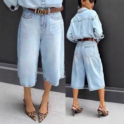 Slimming Bermuda Straight-leg Mid-length Pants
