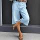 Slimming Bermuda Straight-leg Mid-length Pants