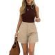 Fashionable Casual High-Waist Loose Straight-Leg Pants Womens Shorts