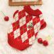 Thick And Warm Diamond-shaped Embroidered Cherry Small Flying Sleeve Sweaters For Dogs In Autumn And Winter, As Well As Pet Clothes For Small And Medium-sized Dogs And Cats