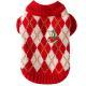 Thick And Warm Diamond-shaped Embroidered Cherry Small Flying Sleeve Sweaters For Dogs In Autumn And Winter, As Well As Pet Clothes For Small And Medium-sized Dogs And Cats