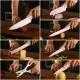 Kitchen Knife Set With Guards, 13 Piece Pink Non-Stick Boxed Knives Set, Anti-Rust And Dishwasher Safe, 6 Knives With 6 Blade Covers And Kitchen Shears