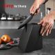 15-Piece Color-Coded Kitchen Knife Set With High-Carbon Chef Knives, Ergonomic Black Non-Slip TPR Soft Handles, And Built-In Knife Sharpener