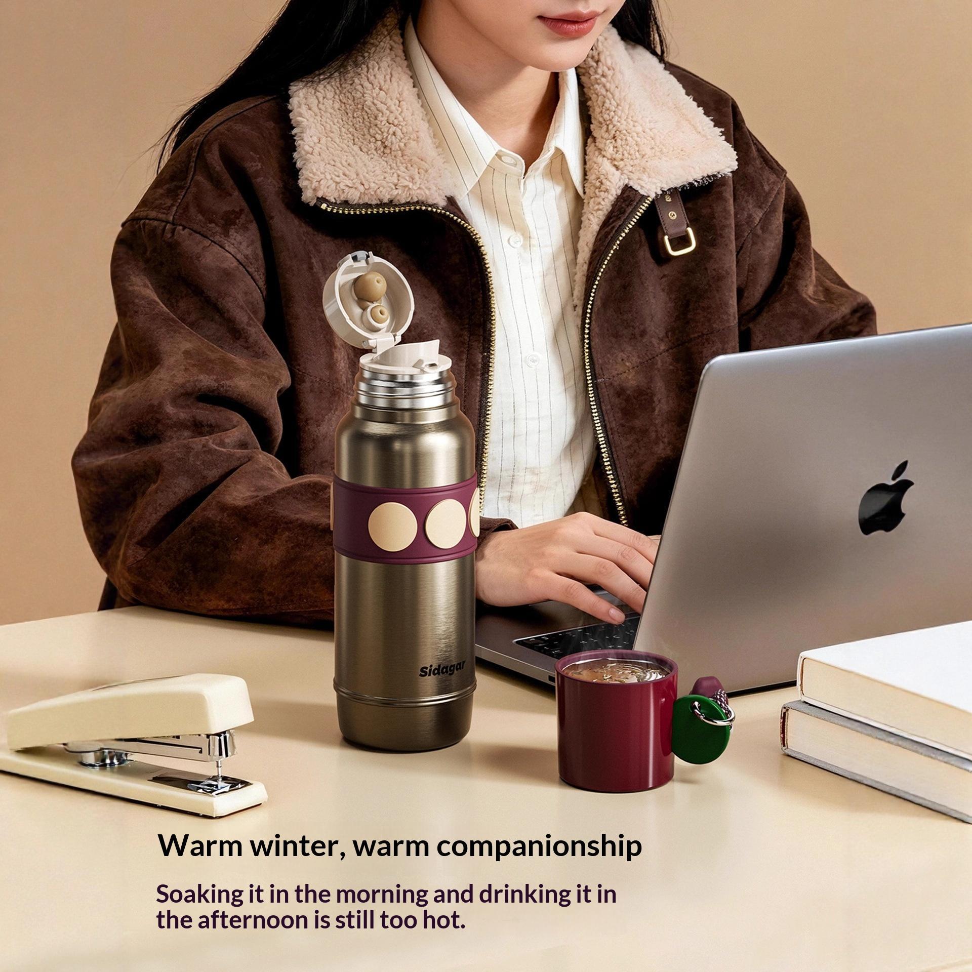 Retro High-style Insulated Straw Water Bottle