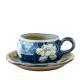 Chinese-style Retro Peony And Lotus Coffee Cup With Saucer