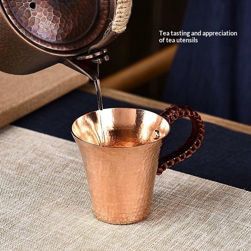 Household Hammered-Texture Thickened Creative Master Cup Single Cup Copper Tea Set