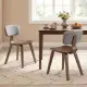 Set Of 2 Dining Chair Set (Grey&Walnut), Teddy Velvet Upholstery & Plush Padded Design