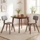 Set Of 2 Dining Chair Set (Grey&Walnut), Teddy Velvet Upholstery & Plush Padded Design