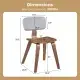 Set Of 2 Dining Chair Set (Grey&Walnut), Teddy Velvet Upholstery & Plush Padded Design