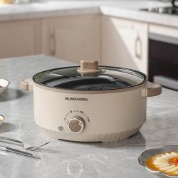 4L Electric Slow Cooker Glass Lid Non Stick Rice Cooking Frying Pan Stew Pot NEW