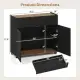 31.5" Kitchen Buffet Sideboard Cabinet With Push-to-Open Doors, Wood Storage Cabinet For Dining Room - Black