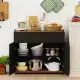 31.5" Kitchen Buffet Sideboard Cabinet With Push-to-Open Doors, Wood Storage Cabinet For Dining Room - Black