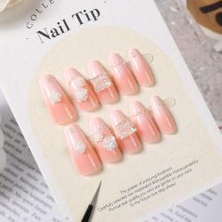 Ice Crystal Multilayer Bow Nail Tip 3 Dstereo Nail Sticker