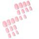 24 Pieces Nail Tips Square Short Simple Removable Boxed Fake Nails