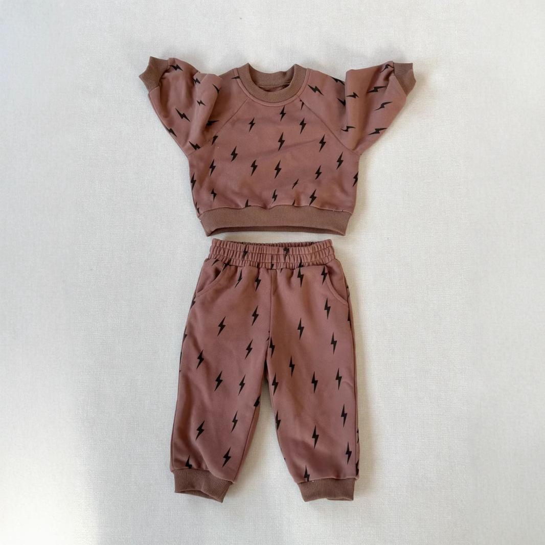 Nordic Style Childrens Sweatshirt Suit Printing