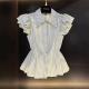 Womens Slim-fit Short Striped Short-sleeve Top