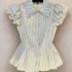 Womens Slim-fit Short Striped Short-sleeve Top
