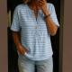 Loose-fitting Casual Button-front Top With A Half-open Collar Womens