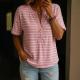 Loose-fitting Casual Button-front Top With A Half-open Collar Womens