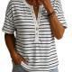 Loose-fitting Casual Button-front Top With A Half-open Collar Womens