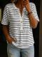 Loose-fitting Casual Button-front Top With A Half-open Collar Womens