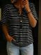 Loose-fitting Casual Button-front Top With A Half-open Collar Womens