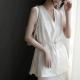 Plus-size Loose-fit V-neck Sleeveless Tank Top
