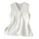 Plus-size Loose-fit V-neck Sleeveless Tank Top