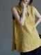 Plus-size Loose-fit V-neck Sleeveless Tank Top