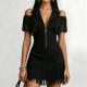 Womens Slim-Fit Western Cowboy Fringe Mini Dress