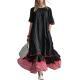New Womens Linen Contrast-striped Dress