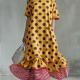New Womens Linen Contrast-striped Dress