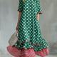New Womens Linen Contrast-striped Dress