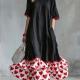 New Womens Linen Contrast-striped Dress