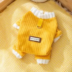 Simple Fabric Label Four-legged Fleece For Autumn And Winter Cats, Warm And Thick Teddy Dog Pet Clothes For Hairless Cats
