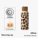 Leopard-print Insulated Mug Large-capacity Straw Water Bottle