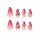 Wear Armor Red Gradient Three-dimensional Rose Pearl Fake Nails