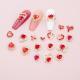 Glass New Year Nail Ornament Red Bow Accessories