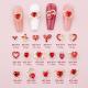 Glass New Year Nail Ornament Red Bow Accessories