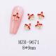 Glass New Year Nail Ornament Red Bow Accessories