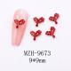 Glass New Year Nail Ornament Red Bow Accessories
