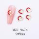 Glass New Year Nail Ornament Red Bow Accessories