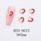 Glass New Year Nail Ornament Red Bow Accessories