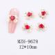 Glass New Year Nail Ornament Red Bow Accessories